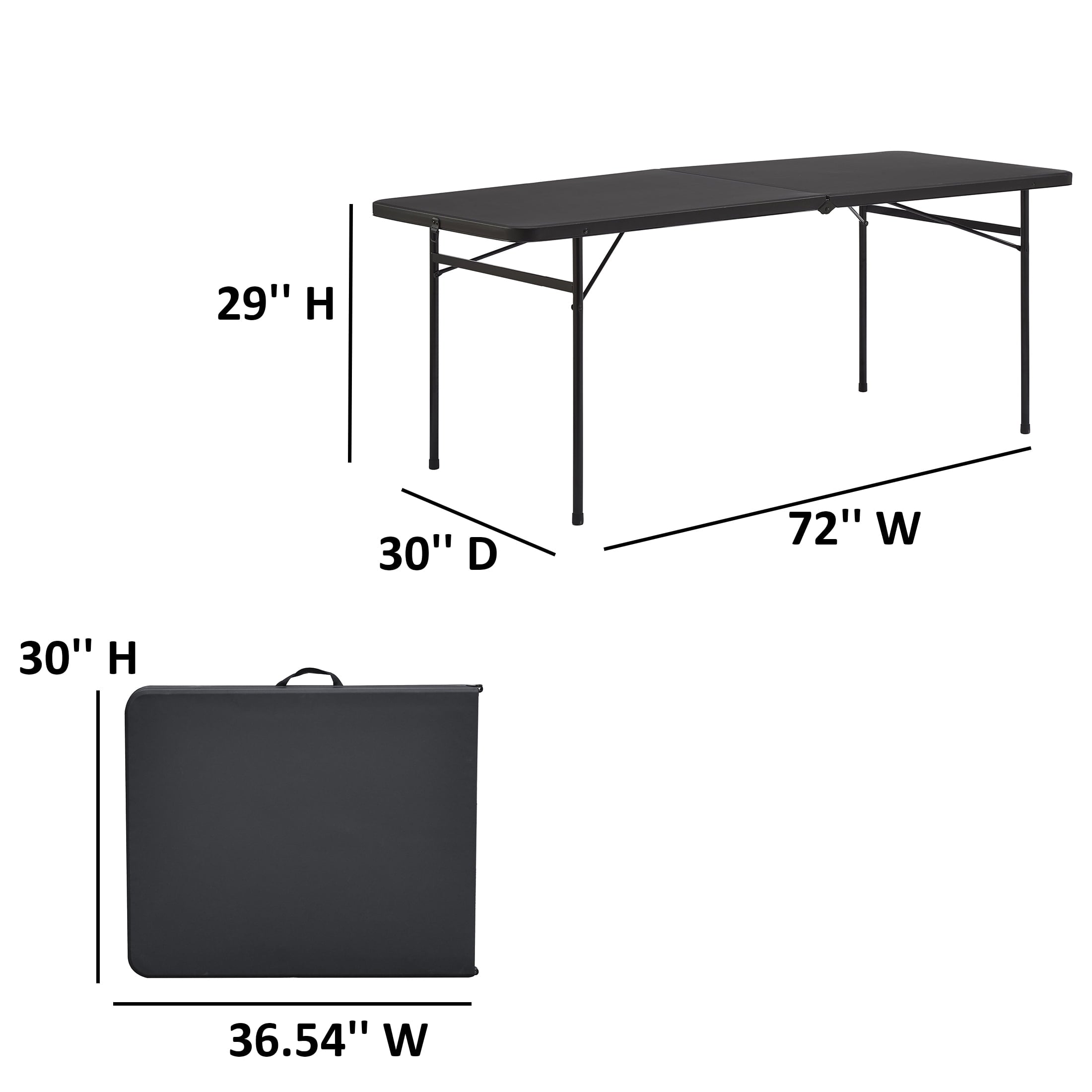 Mainstays 6' Rectangle Centerfold Folding Table, White