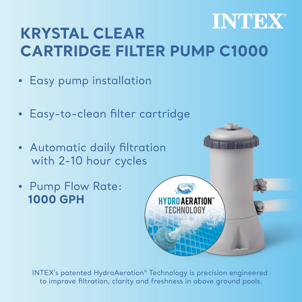 Intex 15ft x 48in Frame Swimming Pool Set w/ Pump and Filter Pump Cartridges
