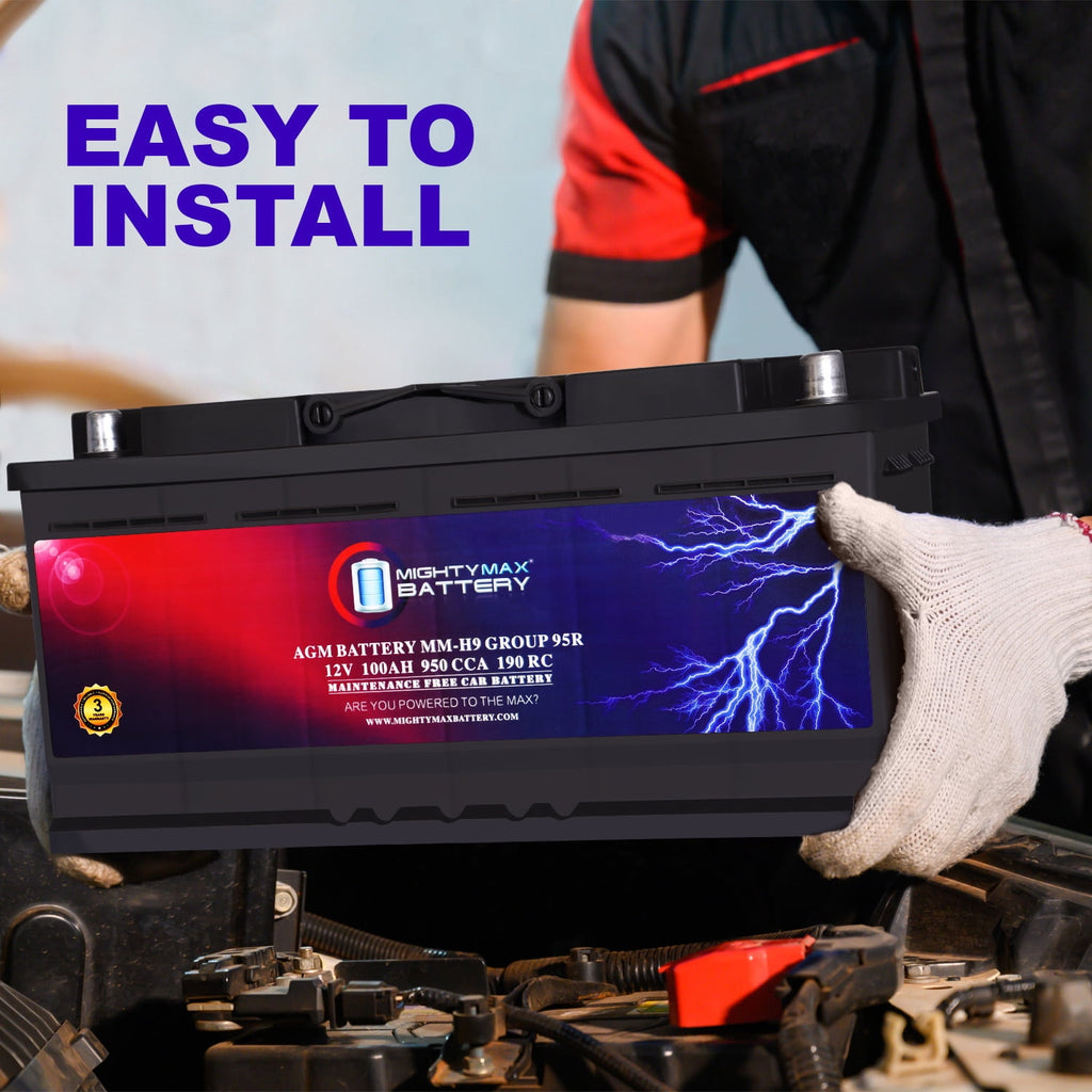 MM-H5 Start and Stop Car BCI Group Size 47 12V 60 AH, 100RC, 680 CCA Rechargeable AGM Car Battery