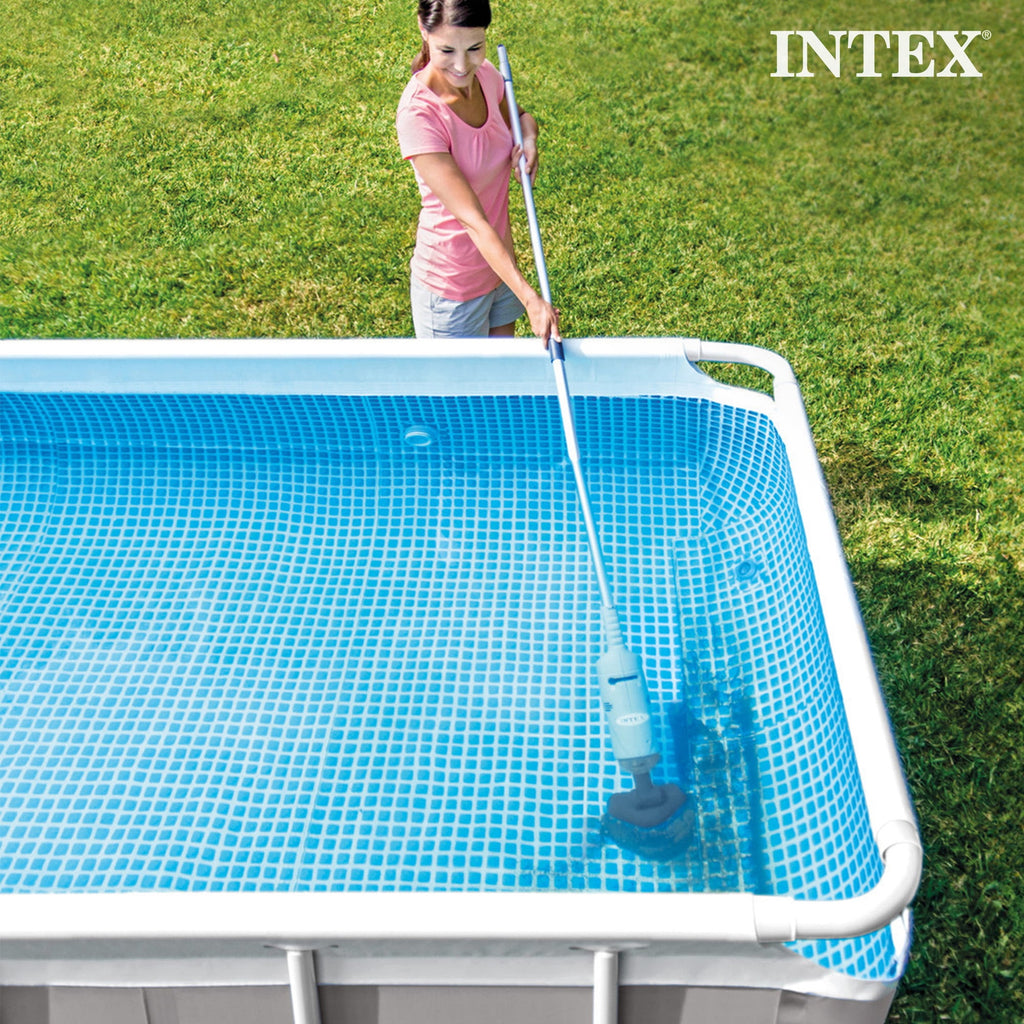 Intex Rechargeable Handheld Above Ground Pool Vacuum with 2 Brush Heads