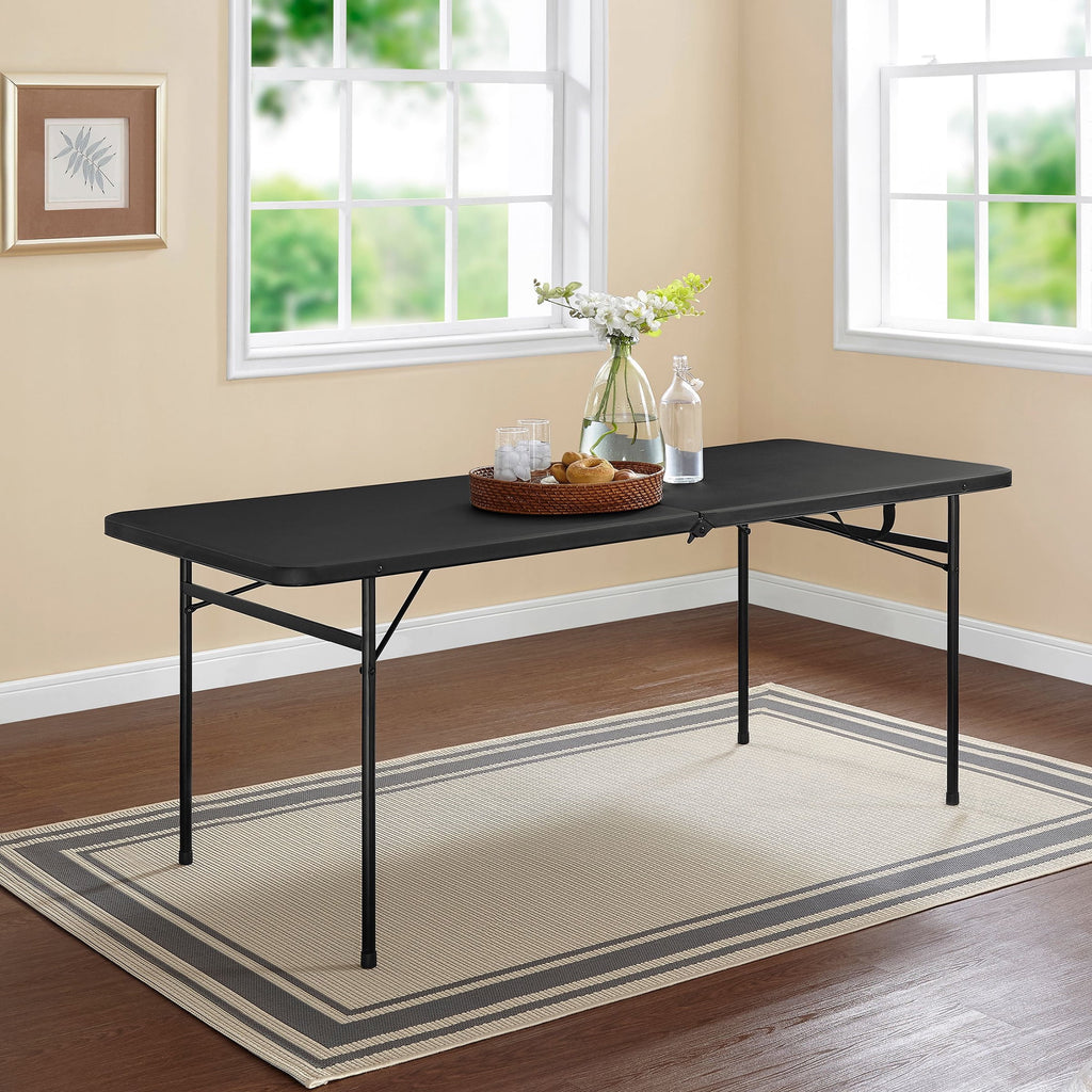 Mainstays 6' Rectangle Centerfold Folding Table, White