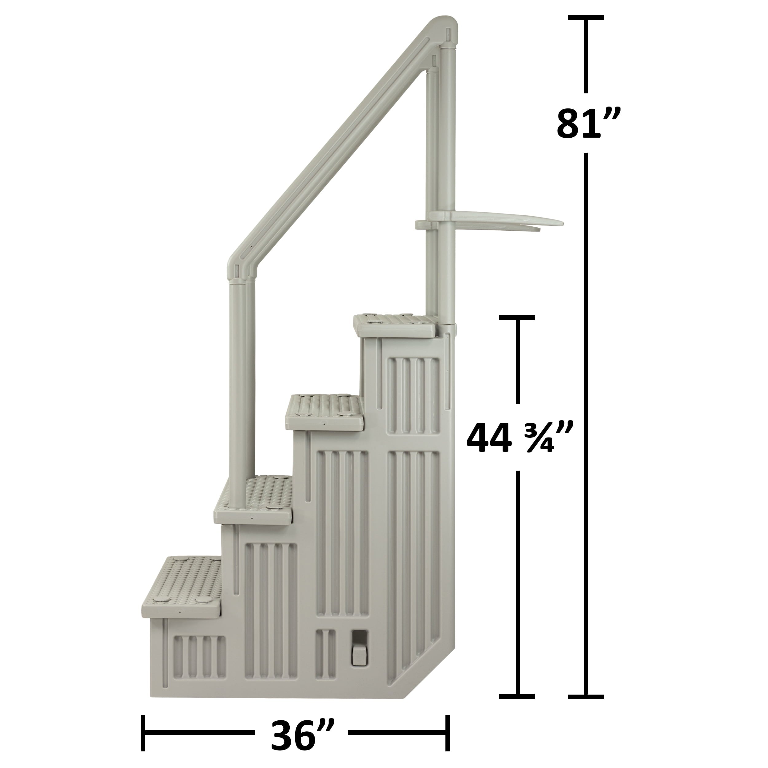 Aqua Select White Outside Flip-up Safety Ladder for Above Ground Pools 48-54H