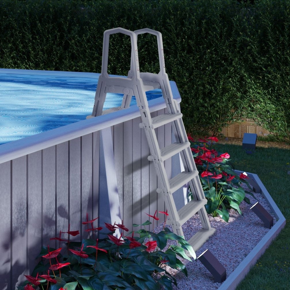 XtremepowerUS Pool Ladder 4-Step for 48-54 Above Ground Pools, 300LB, Swimming Pool Ladder