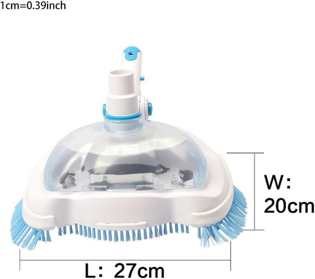 Cleaning Supplies 1 — Swimming Pool Vacuum Brush Head Manual Handheld Cleaning Tool for Pool White Vacuum Accessories for Filtration and Debris Removal, 27x20 cm, White