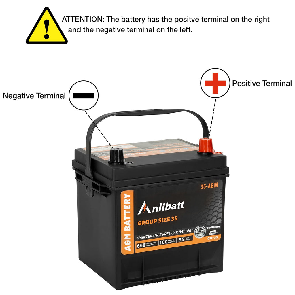 Anlibatt BCI Group 48 Battery, AGM 12 Volt Rechargeable Automotive Batteries for Car, H6 760CCA 70Ah 120RC, Maintenance Free