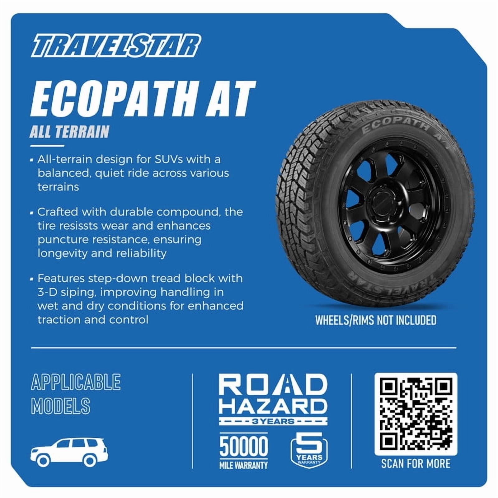 Travelstar Ecopath AT All Season P285/70R17 285/70/17 117T All Terrain SUV Tire(No Rim)
