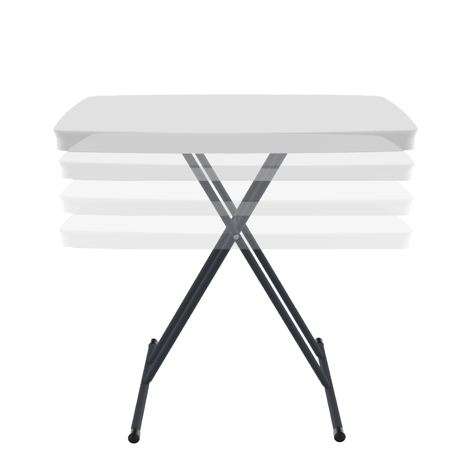 WASUHE 30 Small Folding Table, Height Adjustment Tv Tray Table, Practical Portable Tv Dinner Table for Eating, Sofa, Indoor/Outdoor, White