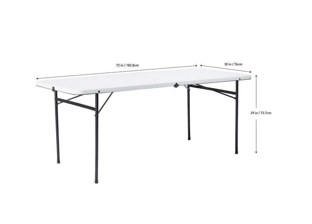 Mainstays 6' Rectangle Centerfold Folding Table, White