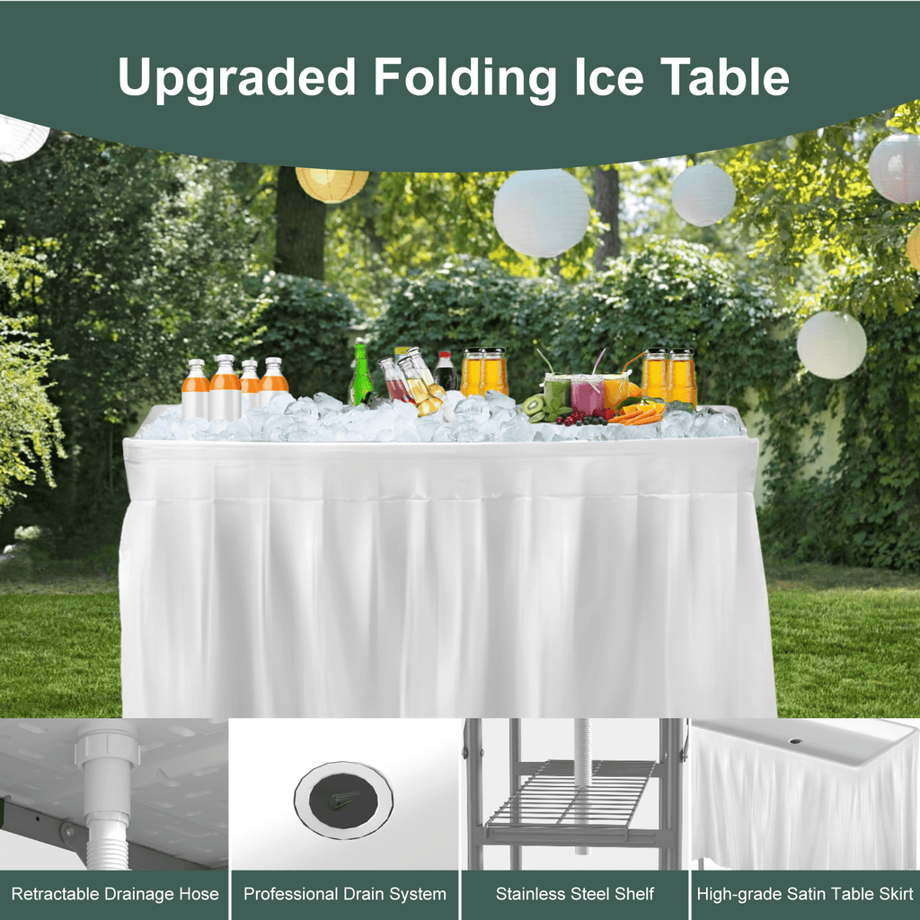 EVOKEDEN 42.5 Fish Cleaning Table w/ Sink, Folding Camping Table & Fish Cleaning Station w/ Measure Mark