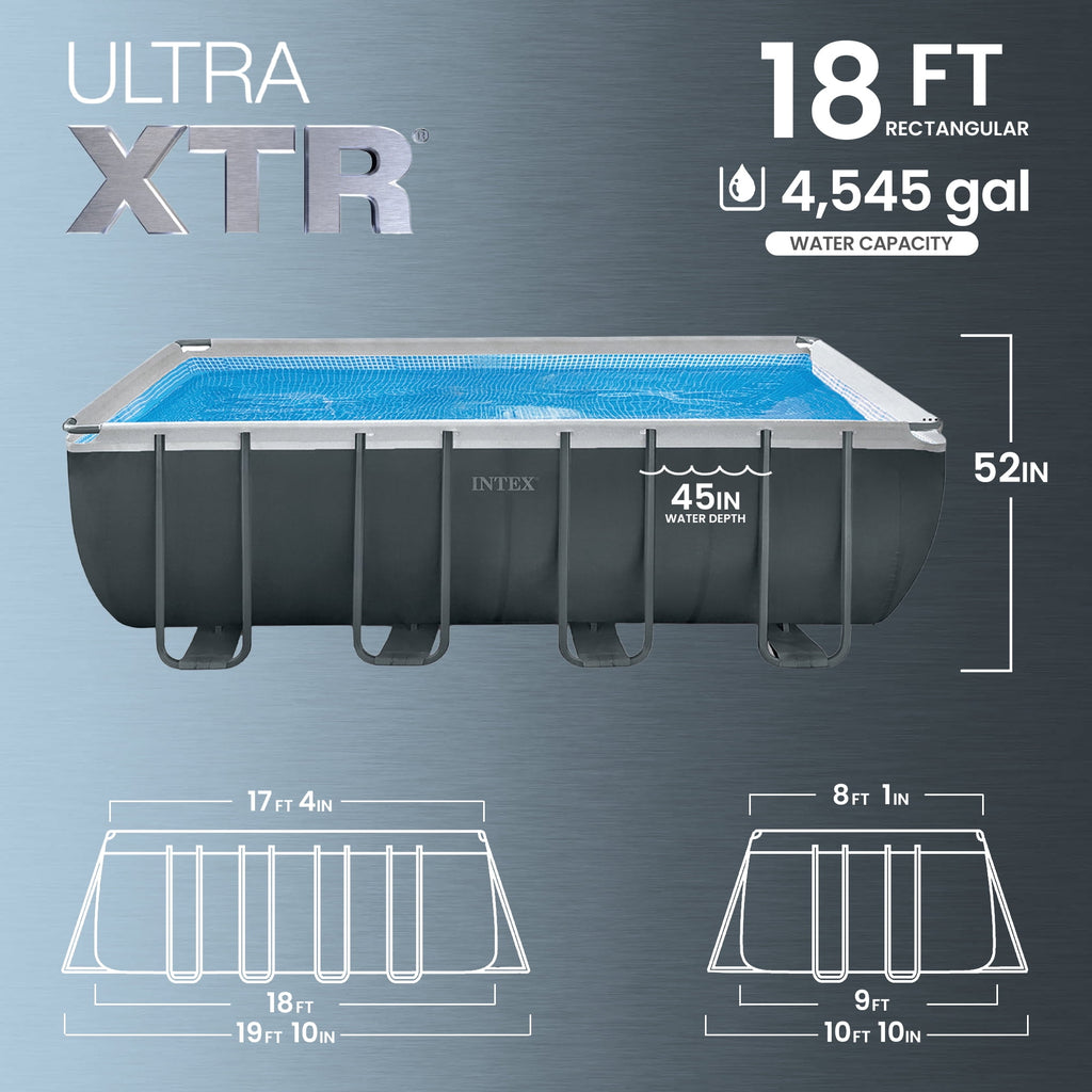 INTEX 18ft x 9ft x 52in Ultra XTR Above Ground Pool, Floats (2 Pack), & Inflatable Cooler