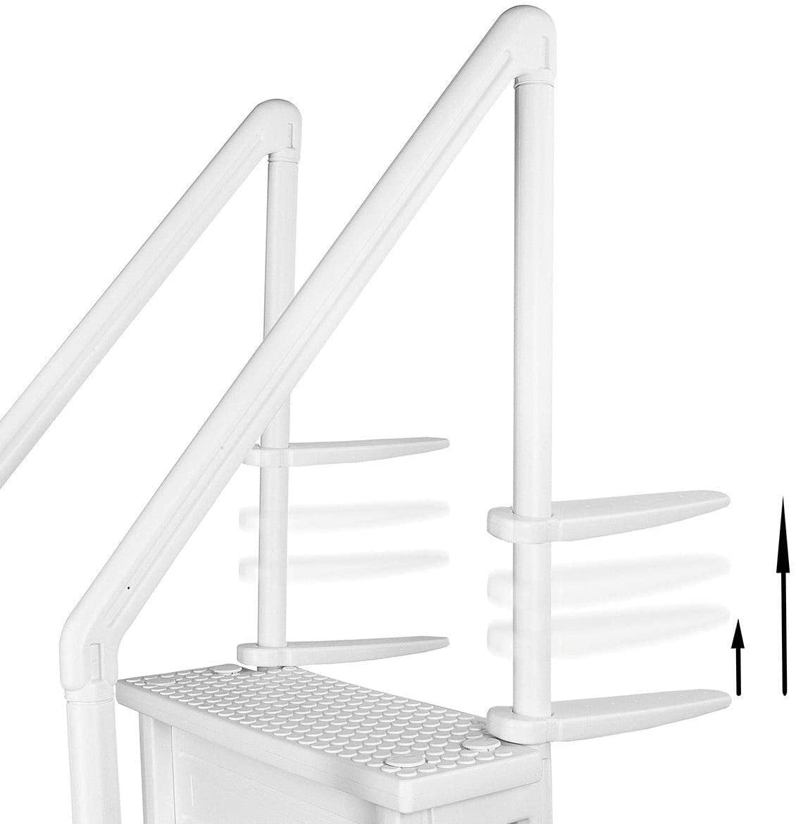 Aqua Select White Outside Flip-up Safety Ladder for Above Ground Pools 48-54H