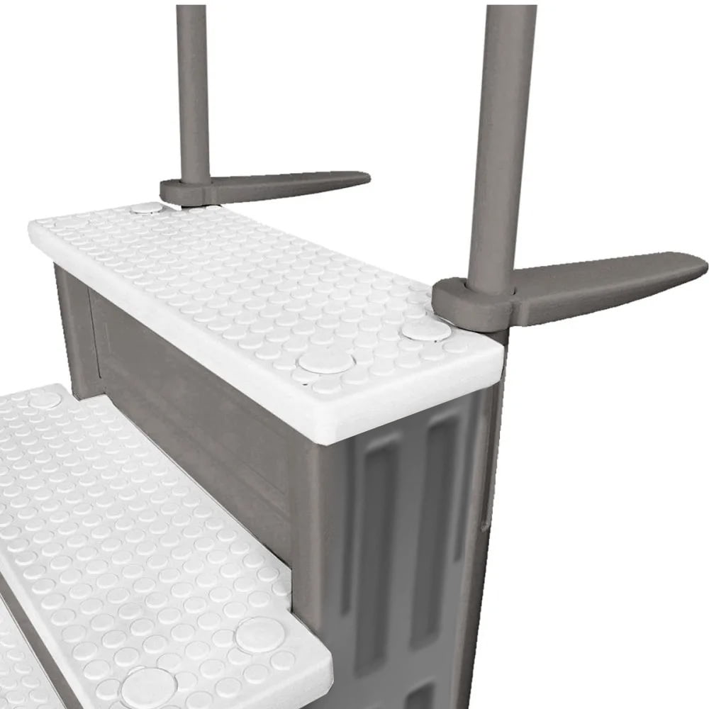 Aqua Select White Outside Flip-up Safety Ladder for Above Ground Pools 48-54H