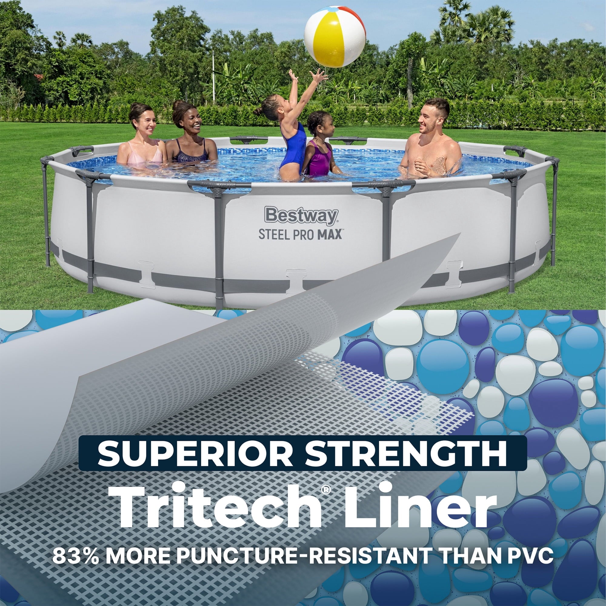 Bestway Steel Pro MAX 10'x30\ Metal Frame Above Ground Pool Set w/ Filter Pump & Cartridge