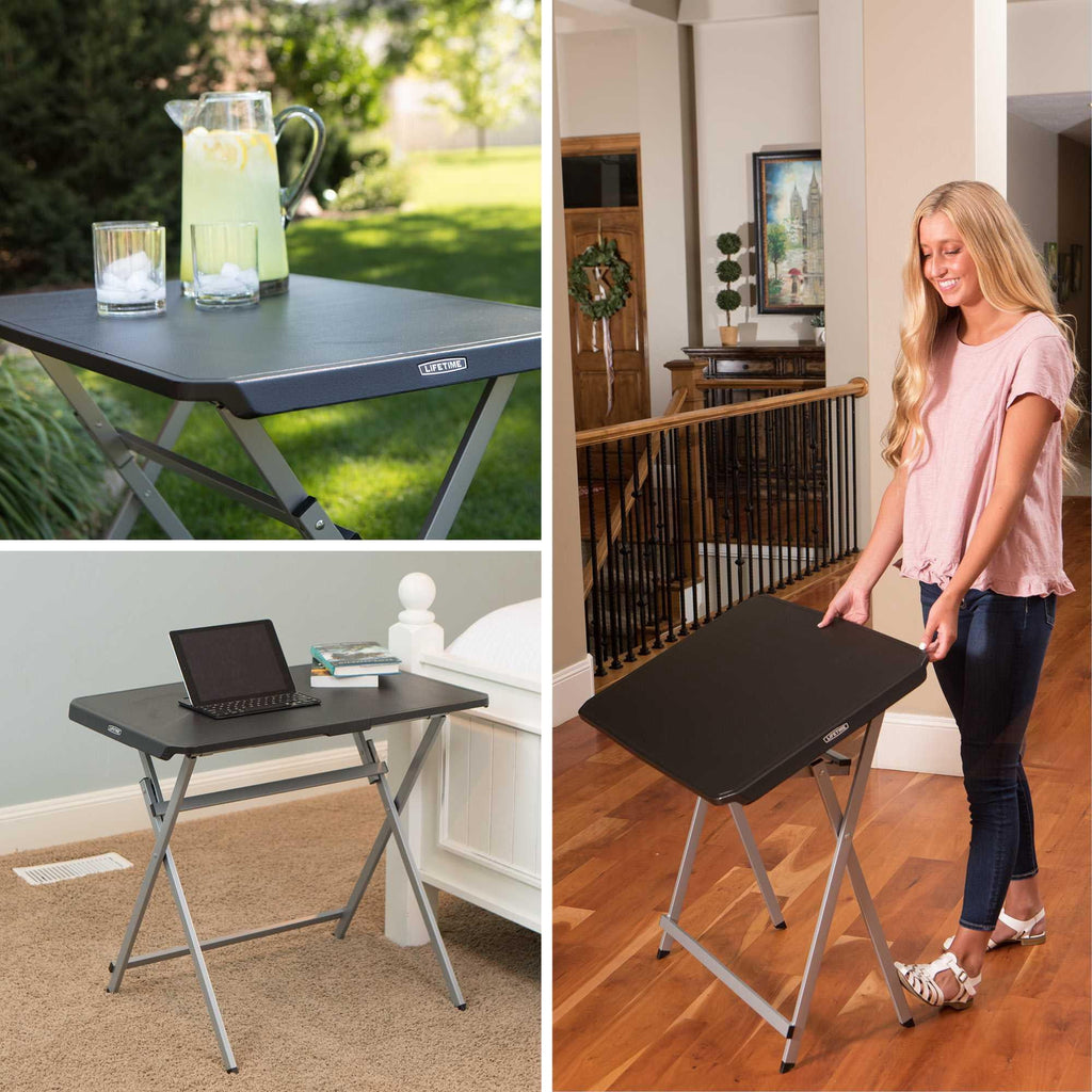 Lifetime 30-Inch Rectangle Folding Table, Light Commercial Grade, Indoor/Outdoor, Black